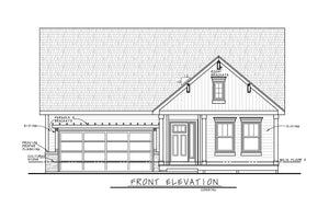 AB7752-A Traditional House Front Elevation, 2 Bedrooms, 2 Bathrooms | Karsyn Farm