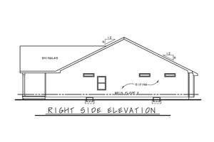 AB7752-A Traditional House Right Elevation, 2 Bedrooms, 2 Bathrooms | Karsyn Farm