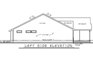 AB7756-A Traditional House Left Elevation, 2 Bedrooms, 2 Bathrooms | Kate Knoll