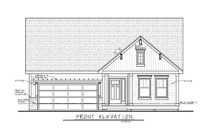 AB7757-A Country House Front Elevation, 2 Bedrooms, 2 Bathrooms | Kate Farm