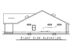 AB7757-A Country House Right Elevation, 2 Bedrooms, 2 Bathrooms | Kate Farm