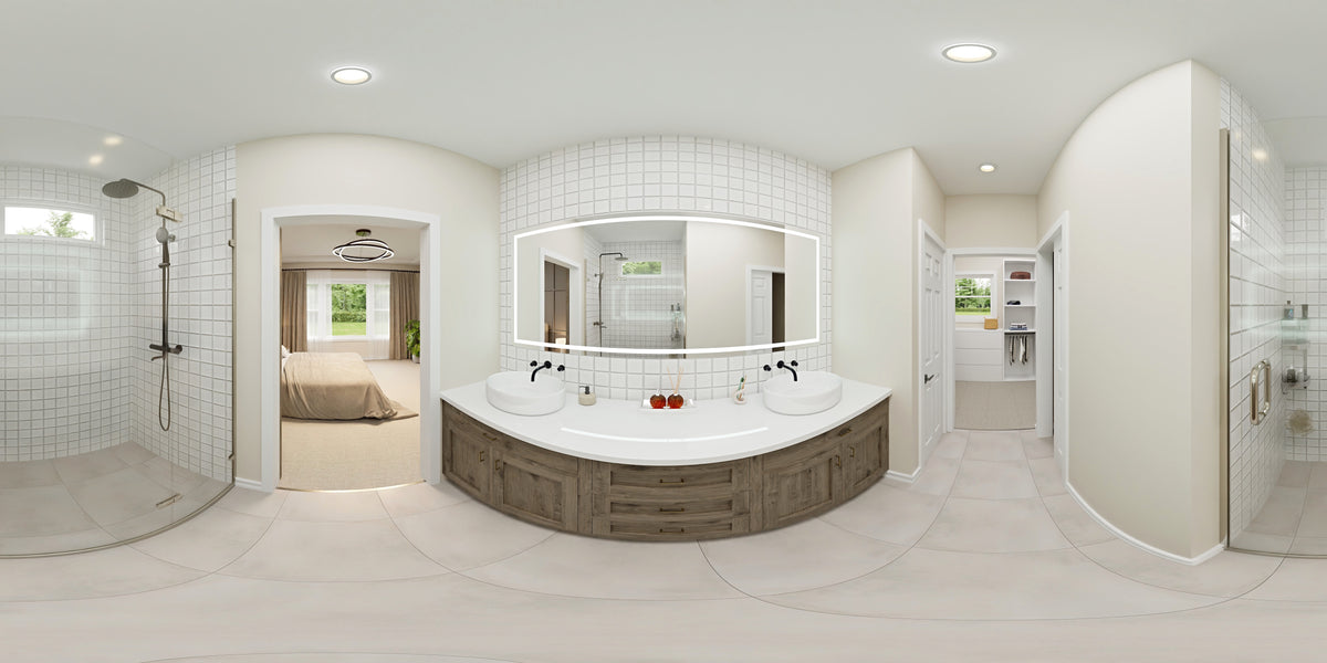 AJ7710-A Modern Farmhouse Bathroom Panorama, 3 Bedrooms, 2.5 Bathrooms | Plan 1059