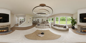 AJ7710-A Modern Farmhouse Great Room Panorama, 3 Bedrooms, 2.5 Bathrooms | Plan 1059