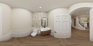AJ7710-A Modern Farmhouse Powder Room Panorama, 3 Bedrooms, 2.5 Bathrooms | Plan 1059