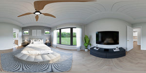 AJ8217-A Modern Farmhouse, 4 Bedrooms, 3.5 Bathrooms | VD1034 House Plan Bedroom Panorama