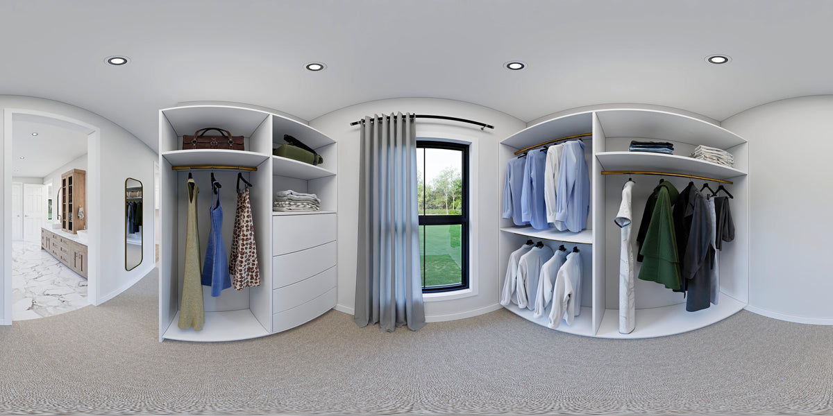 AJ8093-A Modern Farmhouse Closet Panorama, 3 Bedrooms, 2.5 Bathrooms | VD1069 House Plan 