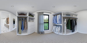 AJ8093-A Modern Farmhouse Closet Panorama, 3 Bedrooms, 2.5 Bathrooms | VD1069 House Plan 
