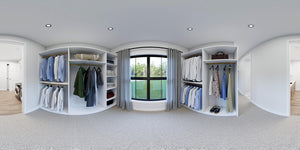 AJ8093-A Modern Farmhouse, 3 Bedrooms, 2.5 Bathrooms | VD1069 House Plan Closet Panorama