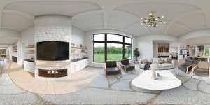 AJ8217-A Modern Farmhouse, 4 Bedrooms, 3.5 Bathrooms | VD1034 House Plan Great Room Panorama