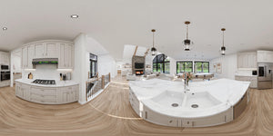 AJ8093-A Modern Farmhouse Kitchen Panorama, 3 Bedrooms, 2.5 Bathrooms | VD1069 House Plan 
