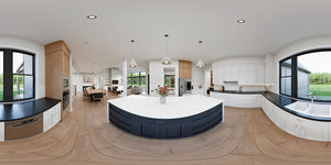 AJ8217-A Modern Farmhouse, 4 Bedrooms, 3.5 Bathrooms | VD1034 House Plan Kitchen Panorama