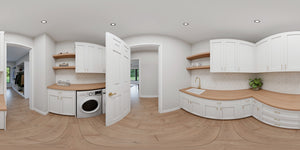 AJ8217-A Modern Farmhouse, 4 Bedrooms, 3.5 Bathrooms | VD1034 House Plan Laundry Panorama