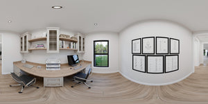 AJ8093-A Modern Farmhouse, 3 Bedrooms, 2.5 Bathrooms | VD1069 House Plan Office Panorama