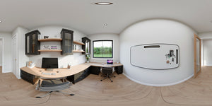 AJ8217-A Modern Farmhouse, 4 Bedrooms, 3.5 Bathrooms | VD1034 House Plan Office Panorama