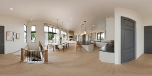 AJ8094-A Contemporary House, 3 Bedrooms, 2.5 Bathrooms | VD 1070 House Plan Entry Panorama