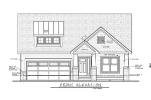 AB7754-A Craftsman House Front Elevation, 2 Bedrooms, 2 Bathrooms | Karsyn Springs