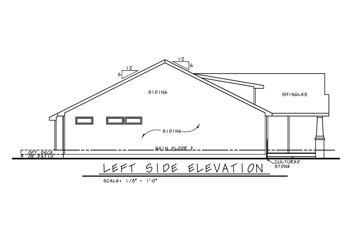 AB7754-A Craftsman House Left Elevation, 2 Bedrooms, 2 Bathrooms | Karsyn Springs