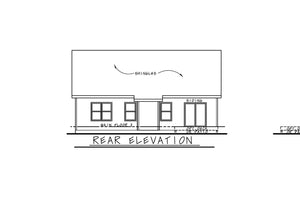 AB7754-A Craftsman House Rear Elevation, 2 Bedrooms, 2 Bathrooms | Karsyn Springs