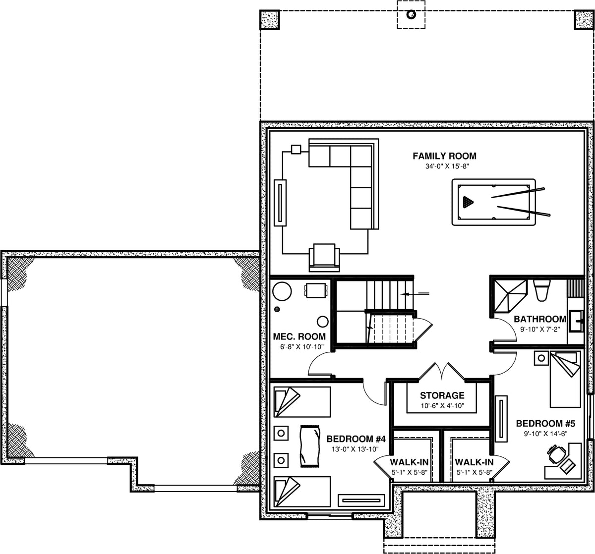 Dumont House Basement floor Plan