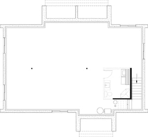 T8021-A Scandinavian House Basement Floor Plan, 2 Bedrooms, 1 Bathroom | Nordic Haven 3978 