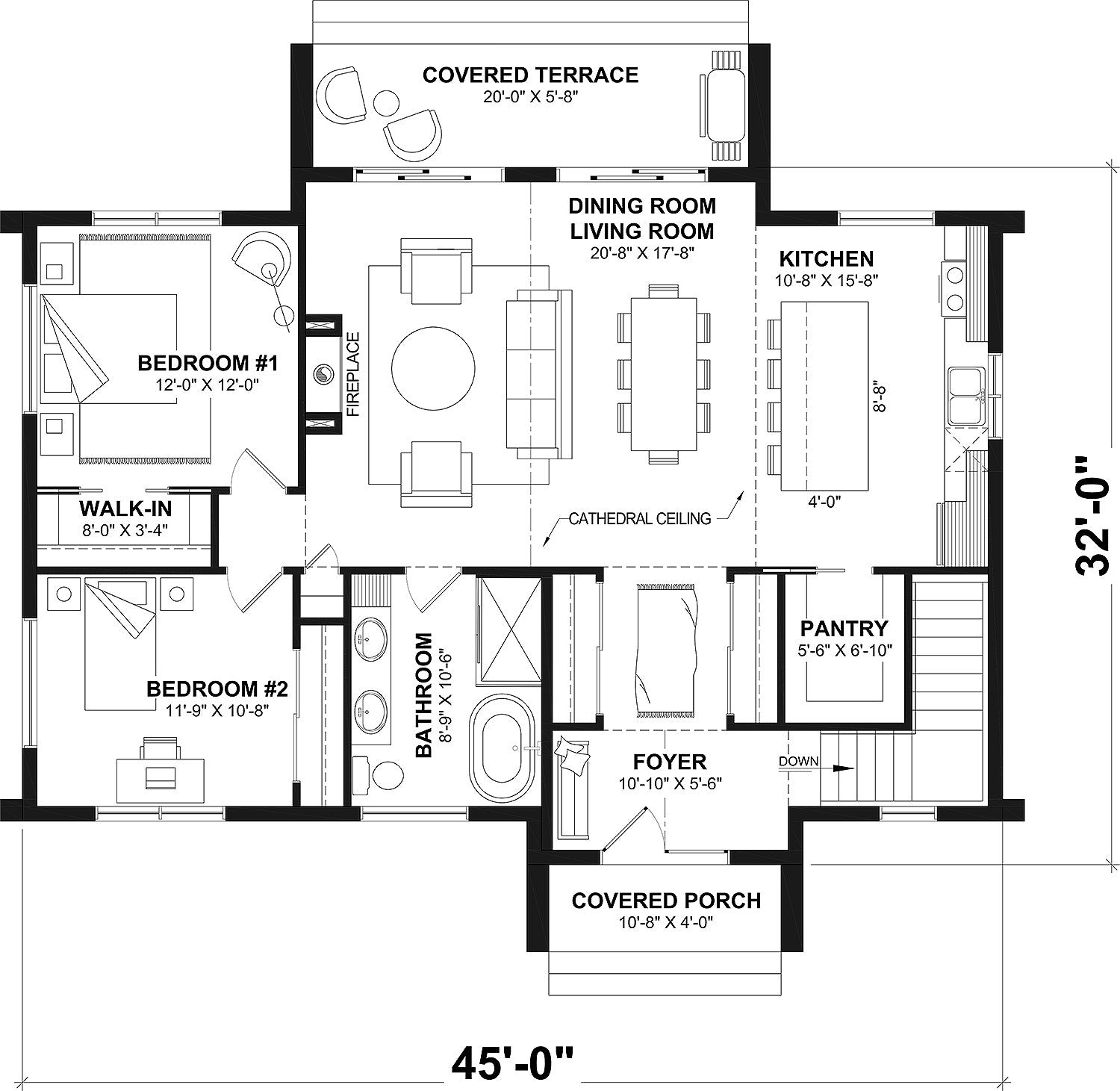 T8021-A Scandinavian House, 2 Bedrooms, 1 Bathroom | Nordic Haven 3978 Exterior