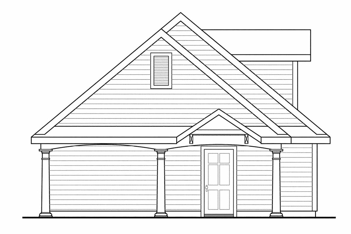 AM7796-A Country Garage Left Elevation| 20-074 Garage with Attic 