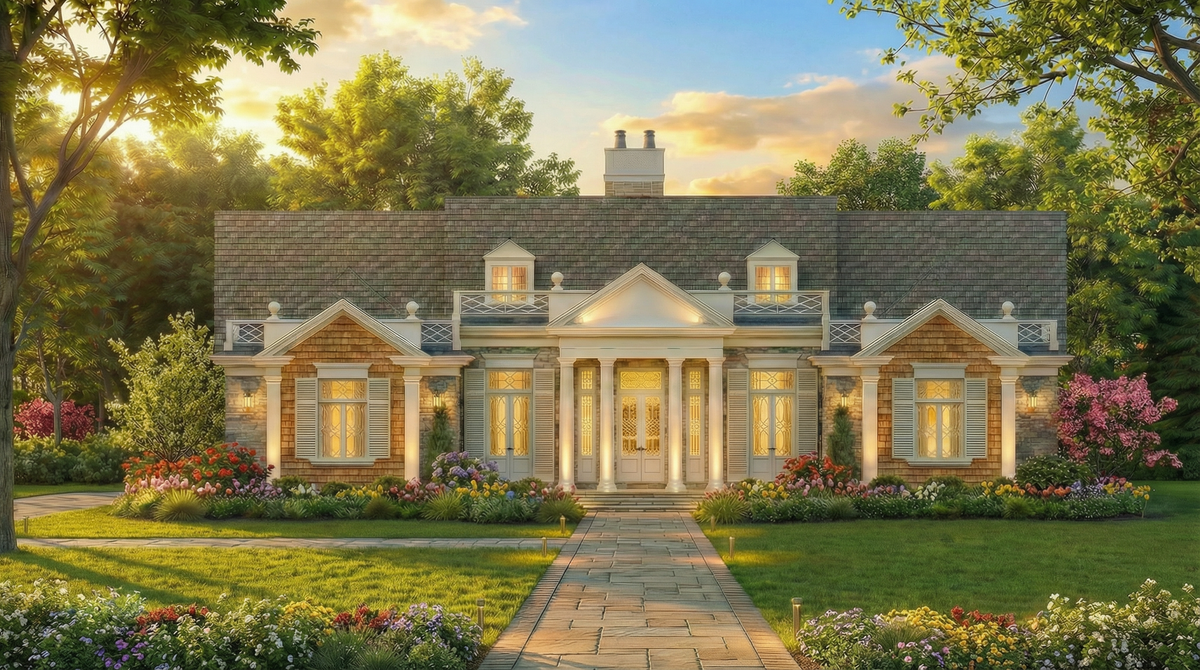 Elegant 3-Bedroom Cape Cod Style Home Plan for Convenient Lifestyle