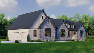 AJ7641-A Modern Transitional House, 3 Bedrooms, 2 Bathrooms | Plan VD1065 Exterior-3