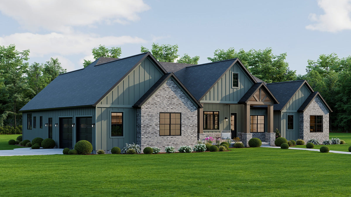 AJ7855-A Modern Farmhouse, 2 to 3 Bedrooms, 2.5 Bathrooms | Plan VD1066 Exterior-3