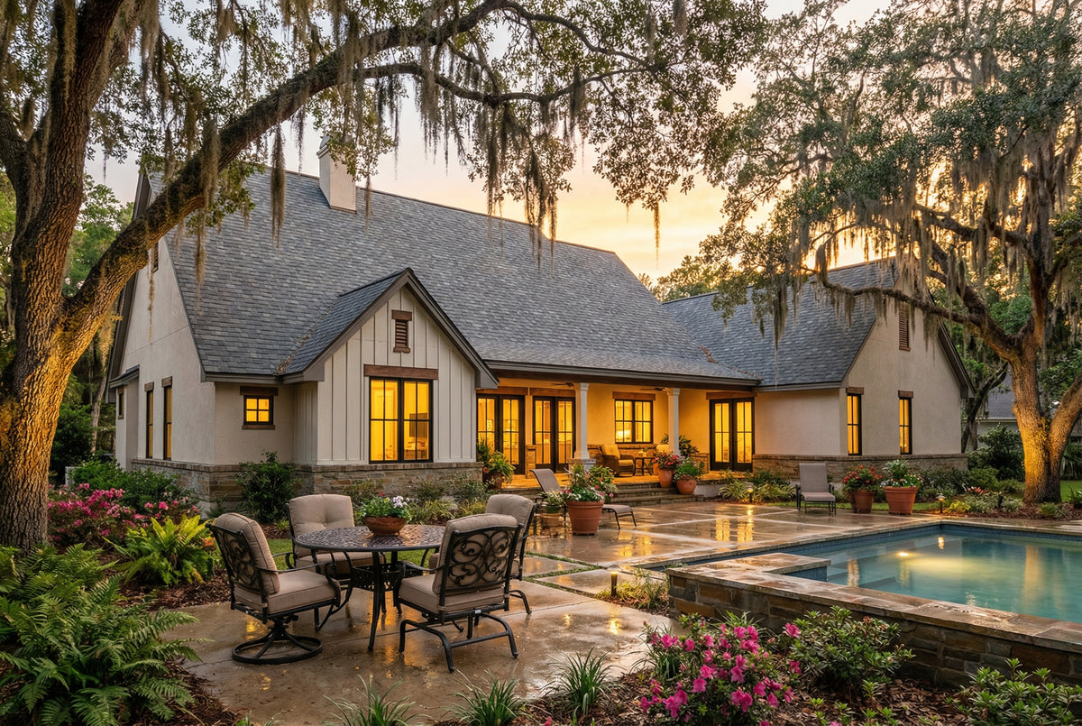 B7778-A Modern Farmhouse, 4 Bedrooms, 3.5 Bathrooms | Silverbrook House Plan Exterior-5