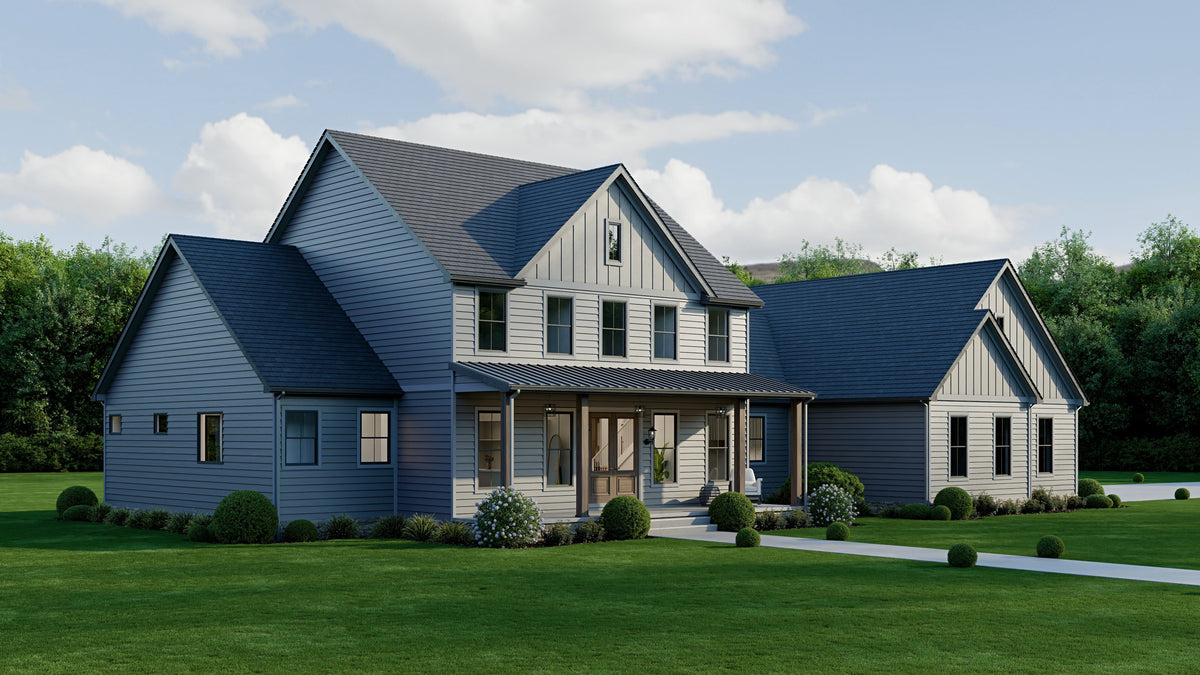 AJ8217-A Modern Farmhouse, 4 Bedrooms, 3.5 Bathrooms | VD1034 House Plan Exterior-4