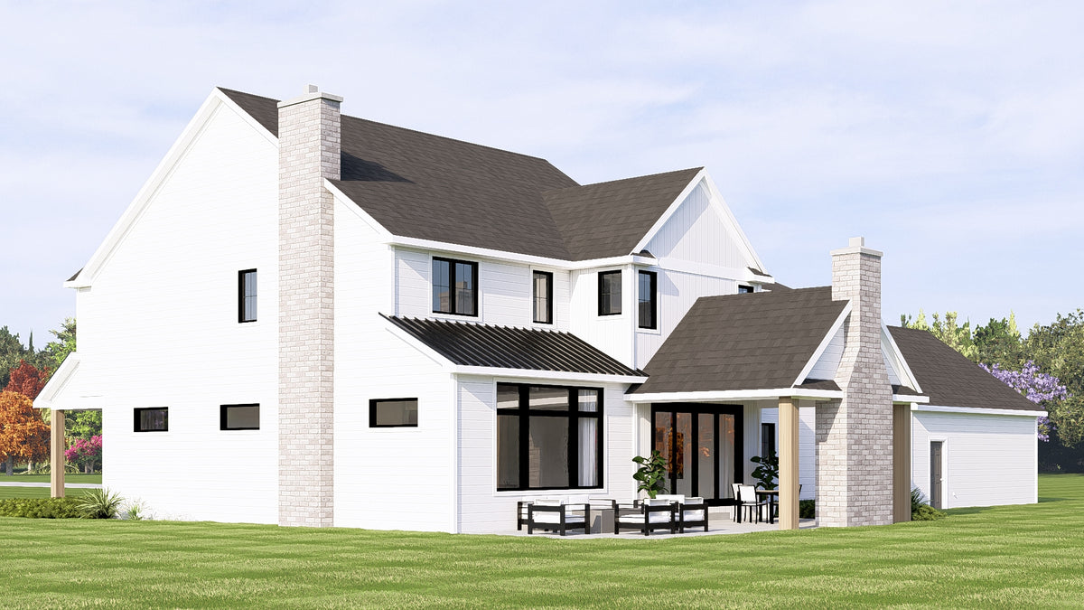 Q8425-A Modern Farmhouse, 5 Bedrooms, 4.5 Bathrooms | 20104 House Plan Exterior-5