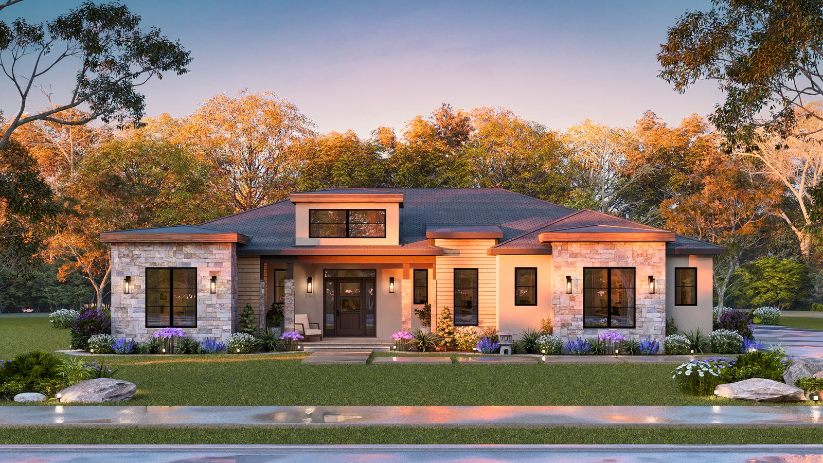 A7571-A Modern House, 3 Bedrooms, 3.5 Bathrooms | Sweet Clover House Exterior-3