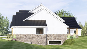 Q8412-A Modern Farmhouse, 3 Bedrooms, 2 Bathrooms, 2 Half Bath | 2071 House Plan Exterior-4