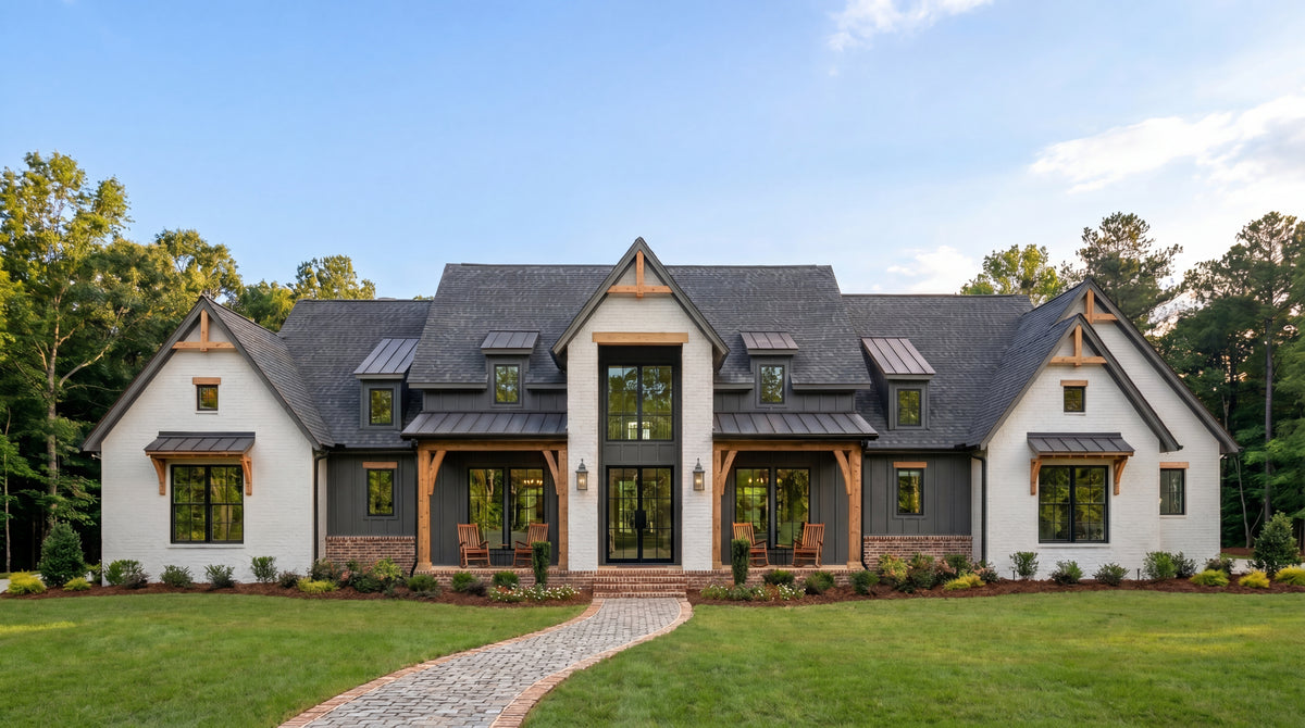 C8154-A Modern Farmhouse House, 4 Bedrooms, 4.5 Bathrooms | Amaryllis 2 House Plan Exterior-2