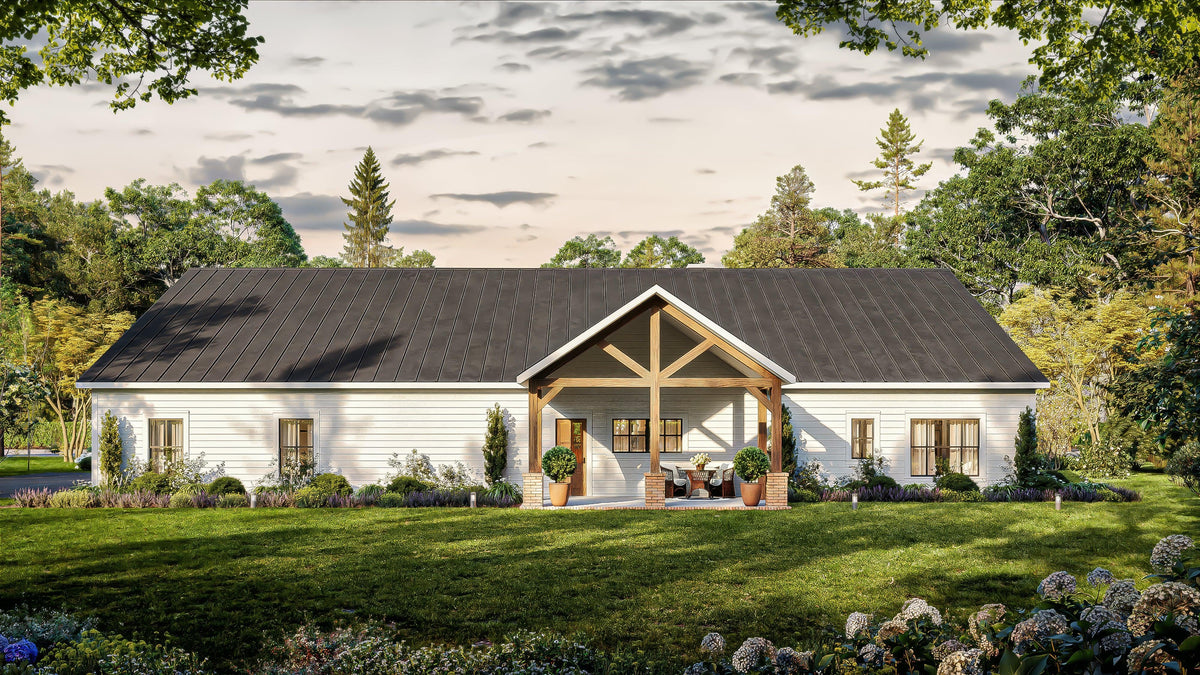 AN7565-A Barndominium House, 4 Bedrooms, 3.5 Bathrooms | Cassidy-6A House Plan Exterior-4