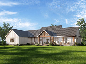 AN8219-A Modern Farmhouse, 3 Bedrooms, 2.5 Bathrooms | Downey-1 House Plan Exterior-6