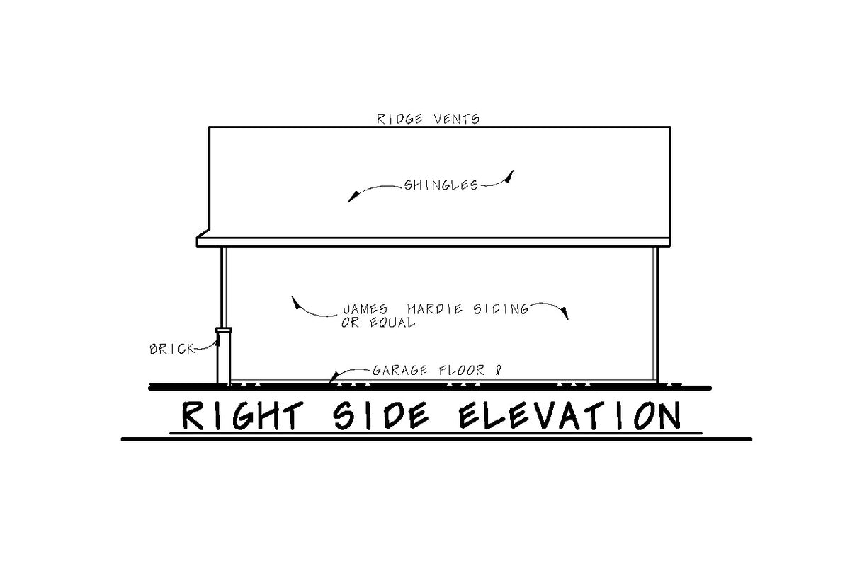 Detached 2-Car Garage Plan with Covered Patio and Bathroom