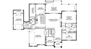 U8063-A Modern Farmhouse First Floor Plan, 4 Bedrooms, 3.5 Bathrooms | Plan 40726 