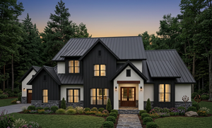 U8063-A Modern Farmhouse, 4 Bedrooms, 3.5 Bathrooms | Plan 40726 Exterior-2