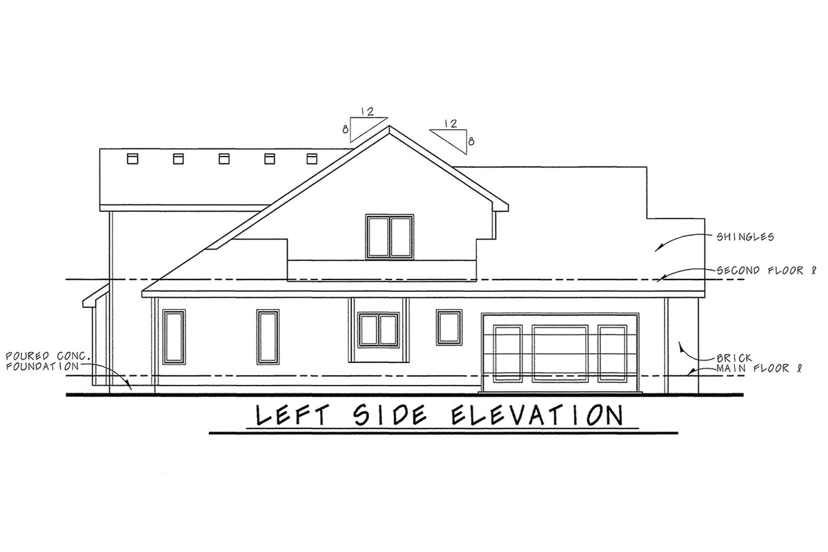 AB7951-A Traditional House, 3 Bedrooms, 2.5 Bathrooms | Kiran 42000 Left Elevation
