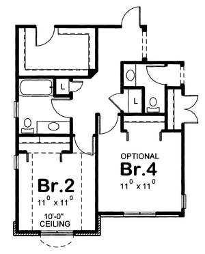 AB8074-A French Country House First Floor Plan Options , 3 to 4 Bedrooms, 3.5 Bathrooms | Haskell House Plan