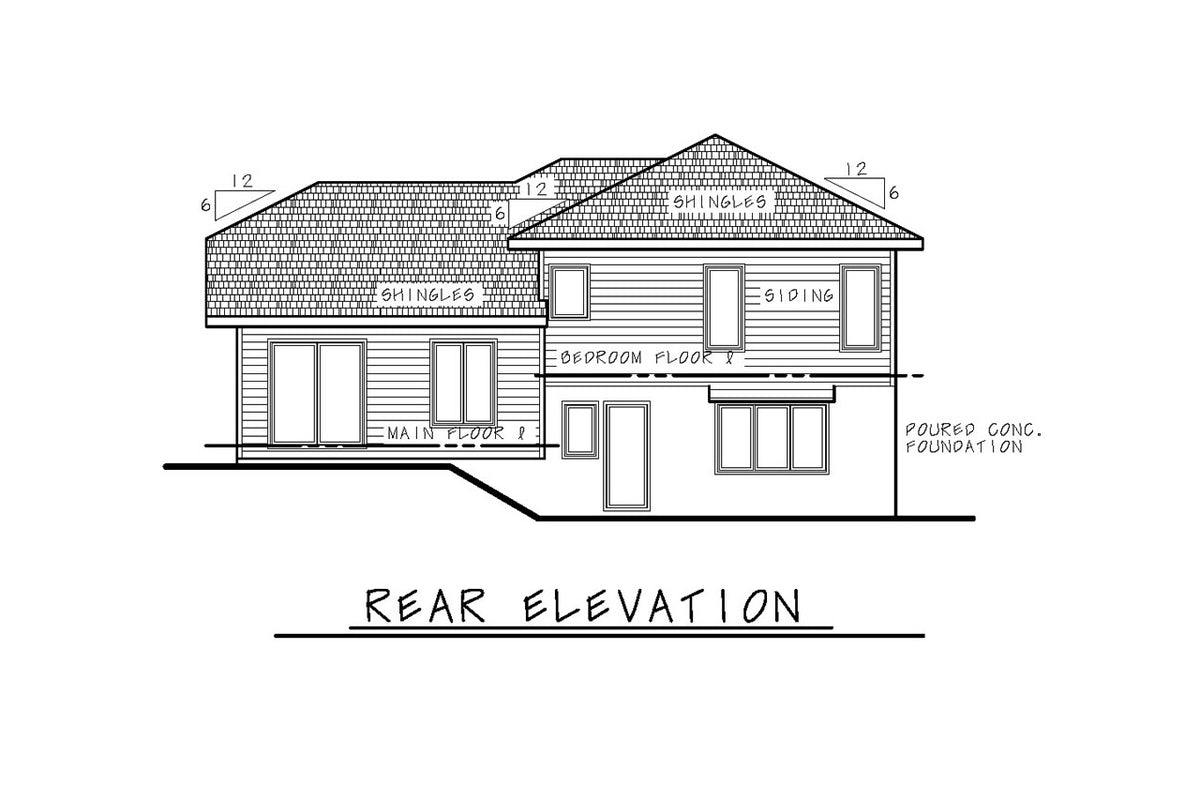 AB7325-A Hurley House Plan Rear