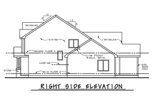 AB8089-A Craftsman House, 3 Bedrooms, 2.5 Bathrooms | Winslet House Plan Right Elevation