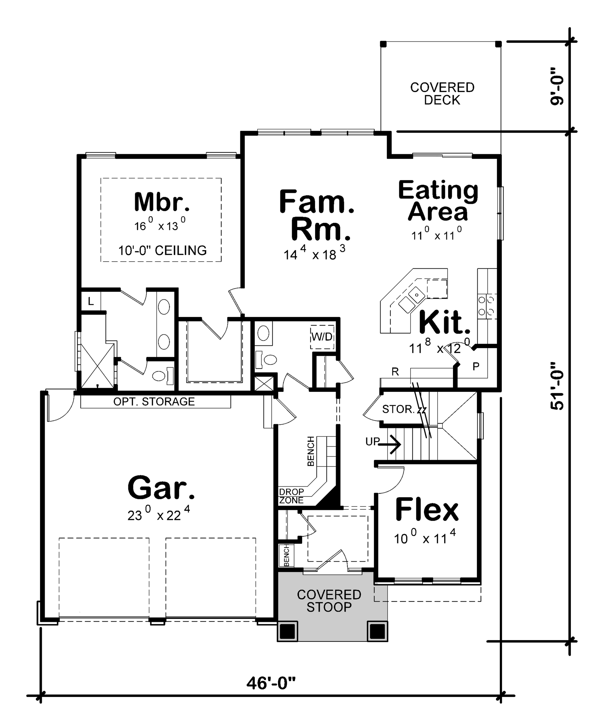 AB8089-A Craftsman House First Floor Plan, 3 Bedrooms, 2.5 Bathrooms | Winslet House Plan 