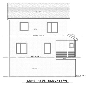 AB7614-A Contemporary House Left Elevation, 3 Bedrooms, 3.5 Bathrooms | Julian 42547