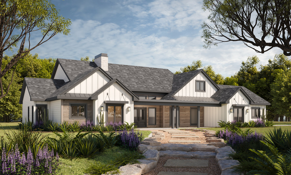 Modern Farmhouse Ranch with Office, Flex Room, and Split Bedrooms