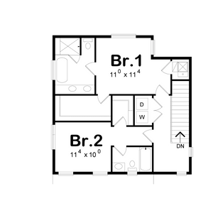 AB7614-A Contemporary House Third Floor Plan, 3 Bedrooms, 3.5 Bathrooms | Julian 42547