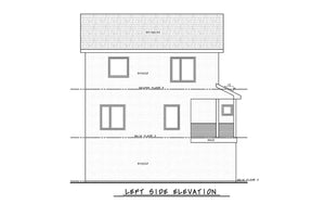 AB7616-A Contemporary Duplex House Left Elevation, 3 Bedrooms, 3.5 Bathrooms | Julian Twin 42548