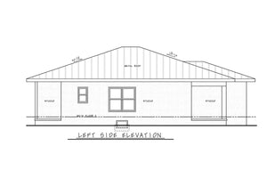 AB7617-A Modern House Left Elevation, 3 Bedroom, 2 Bathrooms | Calverton Modern 42549 